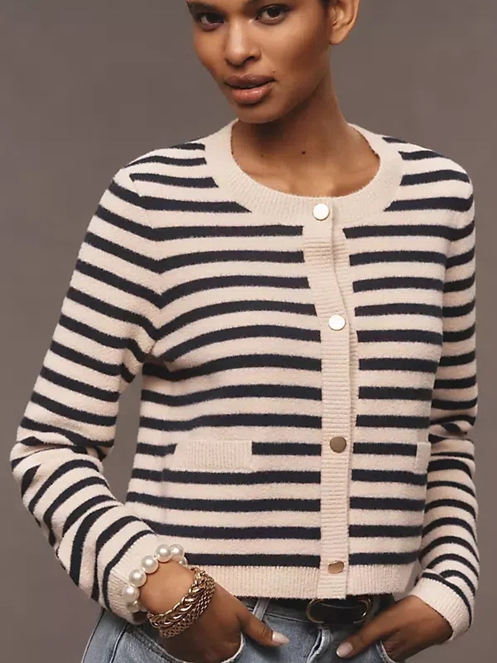 NVLT Striped Coatigan Sweater